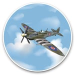 Awesome Vinyl Stickers (Set of 2) 7.5cm - Spitfire World War Fighter Plane Fun Decals for Laptops,Tablets,Luggage,Scrap Booking,Fridges,Cool Gift #46328