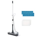 Polti Moppy White Floor Cleaner with Steam, cordless, for all kinds of floors and vertical washable surface, removes and eliminates 99.9% * of viruses, germs and bacteria