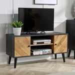 Dallas Herringbone 2 Door TV Stand Storage Unit