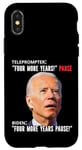 Coque pour iPhone X/XS Funny Biden Four More Years Teleprompter Trump Parodie
