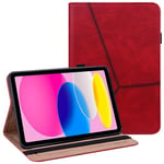 Cazy Coque Compatible avec iPad 2022 (10th Gen) - Business Housse Étui de Protection - Rouge