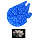 Greewo Star Falcon Ship Shape Push Popping Bubble Sensory Fidget Toy,Stress Reliever Silicone Stress Reliever Toy (Deep blue)