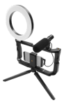 GadgetMonster Vlogging Kit med ringlampa, tripod och mikrofon