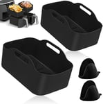 Air Fryer Liners 2×Pack Silicone Air Fryer Liners for Ninja Dual AF400UK & Tower