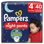 Couches-culottes Baby-dry Night Pants Pour La Nuit Taille 4 9kg-15kg Pampers - Le Paquet De 40 Couches