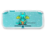 Coque paillette + verre Taperso pour Nintendo Switch Lite avec motif dragon style kawaii personnalisable