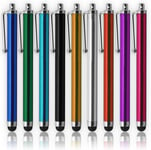 XiTech 9 Pack of Colour Stylus Universal Touch Screen Capacitive Pen for Kindle Touch iPad 2, Iphone 4,4S,Kindle Fire, Motorola Xoom, Samsung Galaxy Tab 8.9 10.1, Blackberry Playbook HTC Flyer Evo View Tablet Bonus XiTech Cable Tie