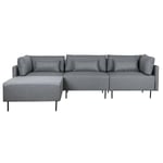 Chaiselong sofa Grå Metal Moderne 276 x 152,5 x 84 cm
