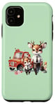Coque pour iPhone 11 Famille de cerfs verts et mignons qui se rendent au travail