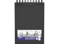 Oxford Skissbok Med Spiralbindning, Din A5, 40 Ark, Svart Skissbok, 225 G/M² Papper, Spiralbindning För 360 Grader - 1 St (400152645)