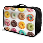 Qurbet Travel Duffel Bag, Portable Luggage Duffel Bag Cool Donut Travel Bags Carry-on in Trolley Handle