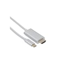 APM 590480 - Cordon HDMI 1.8m 4K/Type-C - Câble HDMI Long Connecteurs Mâle/Mâle - Accessoires pour TV et Vidéo - Transfert Audio et Vidéo - Finition Aluminium - Blanc