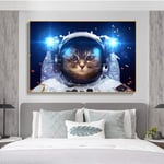 RuYun Cat in Space Suit Canvas Art Posters And Prints Animals Canvas Paintings On the Wall Nordic Art Canvas Pictures For Kids Room 50x75cm No Frame