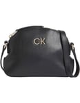 Calvin Klein Axelremsväska med rundad kant svart -