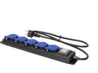 Orno Förlängt Grenuttag Stänksäkert Med Strömbrytare, 5 Uttag 2P+Z, Ip44, Gummikabel, H05rr-F 3X1,5Mm?, Längd 3M