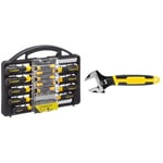 Stanley - STANLEY Screwdriver Set 34 pcs - STHT0-62141 & MAXSTEEL Adjustable Wrench 30 x 200 mm Protective Phosphate Finish and Ergonomic Bi Material Handle 0-90-948