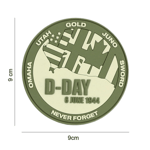 101 INC PVC Patch - D-Day Never forget (Färg: Grön)