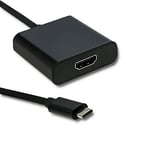Qoltec 50375 USB 3.1 Type C HDMI A Cable Adapter Black - Cable Adapter (USB 3.1 Type C, HDMI A, Male Connector/Female Connector, 0.25 m, Black)