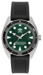 Adidas AOFH23008 EDITION TWO Green Dial Black Silicone Strap Watch