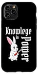 iPhone 11 Pro Knowledge Is Power Cute Kawaii Cartoon Bunny Rabbit Knife Case