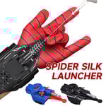 Spider Web Shooter som faktiskt skjuter riktig rep Launcher handledsleksak rollspel Blue
