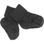 GObabyGO non-slip socks bamboo – dark grey melange - 6-12m