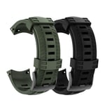 NotoCity Compatible Suunto 9 Strap Soft Silicone Watch Band for Suunto 9 GPS Baro Replacement Watch Strap for Men Women (black and army green)