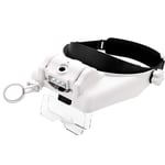 1.0X 1.5X 2.0X 2.5X 3.5X 8X lighted head mount jewelers magnifier headband jewelry making loupe headset reading close work crafts sewing magnifying glasses -LED light interchangeable Lens
