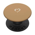 Camel Tan Hand Drawn Heart Minimalist Love PopSockets PopGrip: Swappable Grip for Phones & Tablets