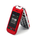 artfone GSM Big Button Mobile Phone for Elderly, Sim Free Unlocked Dual Screen Flip Phone, Easy to Use Basic Mobile Phone With 2.4" LCD Display, SOS Button, Talking Numbers, Torch, Loud Speaker(Red)
