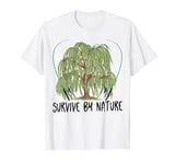 Survive By Nature weeping willow tree with fishing rod T-Shirt