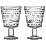 Iittala Kastehelmi Glass på fot 2 stk.