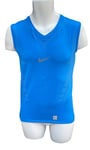 New NIKE PRO Compression Men's Sleeveless V Neck Layer Shirt Vest Azure Blue XXL