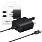 SAMSUNG 25W FAST CHARGING WALL CHARGER ADAPTER & USB-C CABLE BLACK - EP-TA800XBE