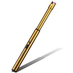 ZZBB Rechargeable Electric Lighter Candle Lighter Long Neck Windproof Electric Arc Lighter Windproof Flameless Triple Safety for Gas Stove Fireplace Bbq Kitchen Grills,Gold