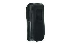 caseroxx Leather-Case with belt clip for Nokia 2720 Flip in black made of genuin