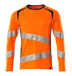 Mascot 19081-771-14010 Accelerate Safe Premium Modern Fit Two-Tone T-Shirt, Long Sleeve, Hi-Vis Orange/Black Blue, S One Size