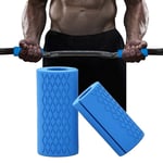 Generies 1 Pair Silicone Anti-slip Protect Pull Up Weightlifting Kettlebell Fat Grips Dumbbell Barbell Grip Bar Pad Handles Gym Support (Color : Blue)
