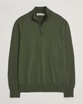 Canali Cotton Half Zip Dark Green