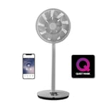 Duux Whisper Flex Smart standing fan | Control via remote control & smartphone | Height adjustable 51-88cm | Quiet fan with night mode and timer| Grey | DXCF19UK.