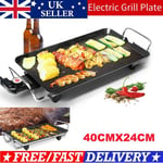 Electric Teppanyaki Table Top Grill Griddle BBQ Barbecue Nonstick Plate Camping