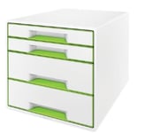 Desk Cube WOW 4-skuffer hvid/grøn, Leitz 52132054