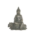 Dekorativ figur 38 x 25 x 43 cm Sort Gylden Buddha Mørkegrå Orientalsk Moderne