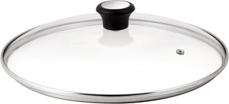 Tefal Compatible Glass Lid, Stainless Steel, Silver, 32 cm