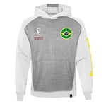 Official FIFA World Cup 2022 Overhead Hoodie, Youth, Brazil, Age 13-15 Grey/White