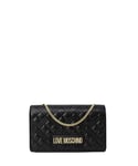 Moschino Love WoMens Plain Shoulder Bag with Clip Fastening in Black Pu - One Size