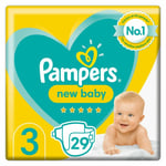 Pampers New Baby Size 3 Carry Pack 29 Nappies With Protection For Sensitive Skin