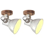 vidaXL Industriell vägglampa/taklampa 2 st silver 20x25 cm E27 -  Lampor