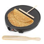 Giles & Posner EK2510G Non-Stick Crepe Maker, Indoor Tabletop Electric Pancake & Galette Machine, 30cm/12 Inch Hot Plate, 1300 W, Adjustable Temperature, Includes Spreading Tool
