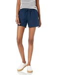 Amazon Essentials Women's 5-inch Inseam Drawstring Linen Blend Shorts (Available in Plus Size), Dark Blue, M